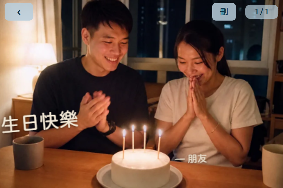 心意卡在機面打開後的畫面