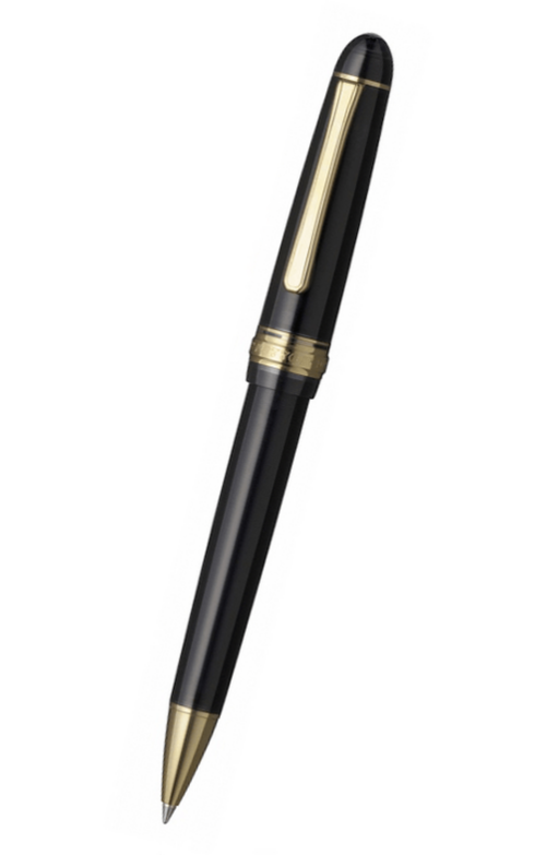 日本 Platinum 白金牌 3776 CENTURY 系列 - 亮黑14K 金夾原子筆
