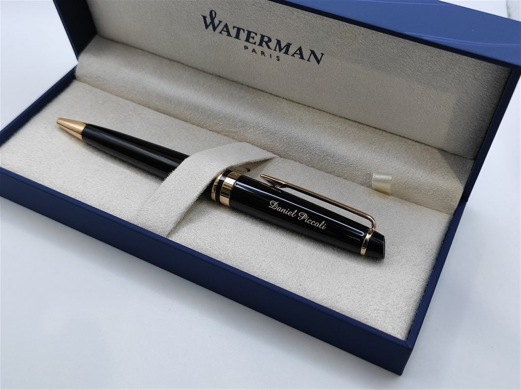 waterman expert light black gold bp engraving 2