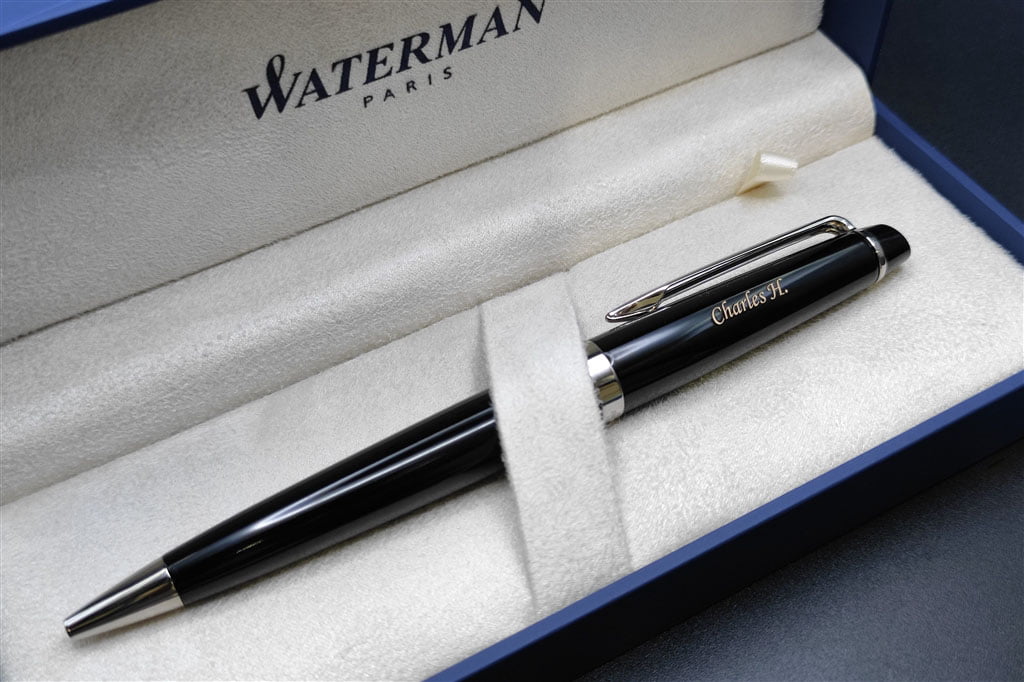 waterman expert light black sliver bp engraving 1