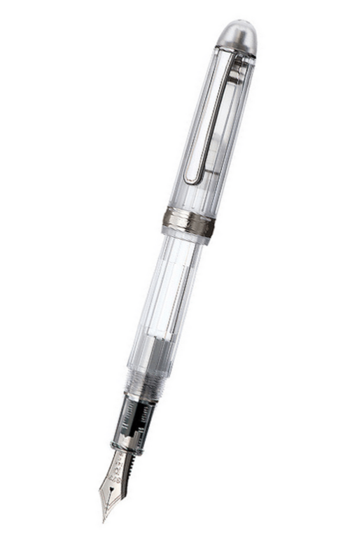 日本 Platinum 白金牌 3776 Nice 系列 - 透明銀夾 14K 金筆咀墨水筆