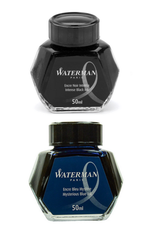 Waterman 樽裝墨水 50ml Intense Black (濃黑) / Mysterious Blue (神秘藍)