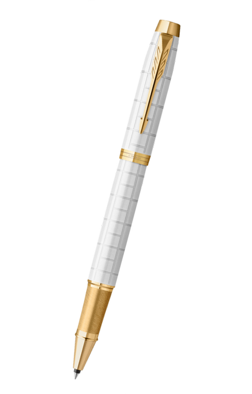Parker IM 系列 - 新版 珍珠白格紋金夾走珠筆 (2143646)