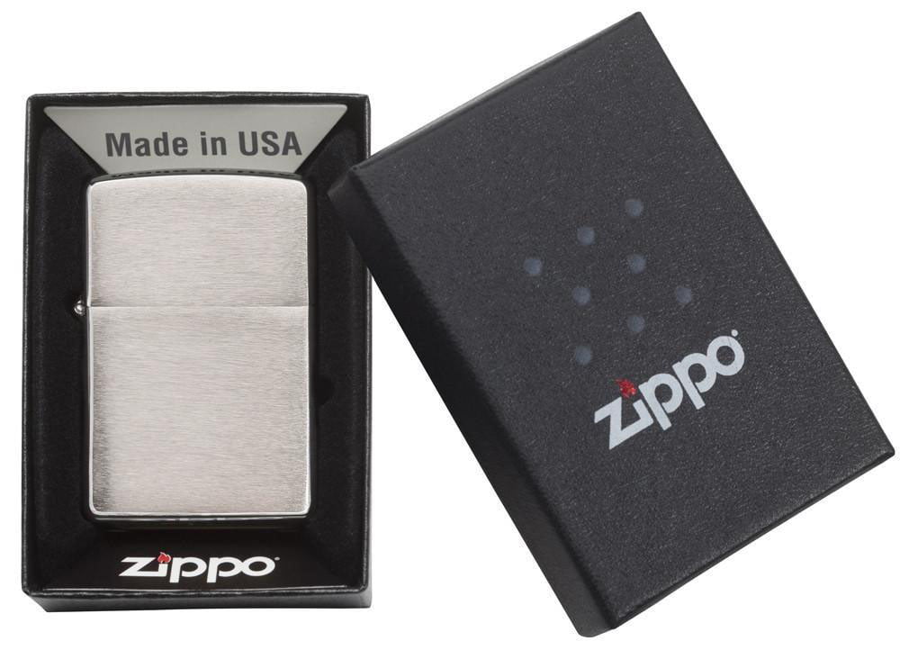 zippo lighter brushed chrome gift
