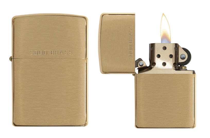 zippo lighter brushed solid brass 2