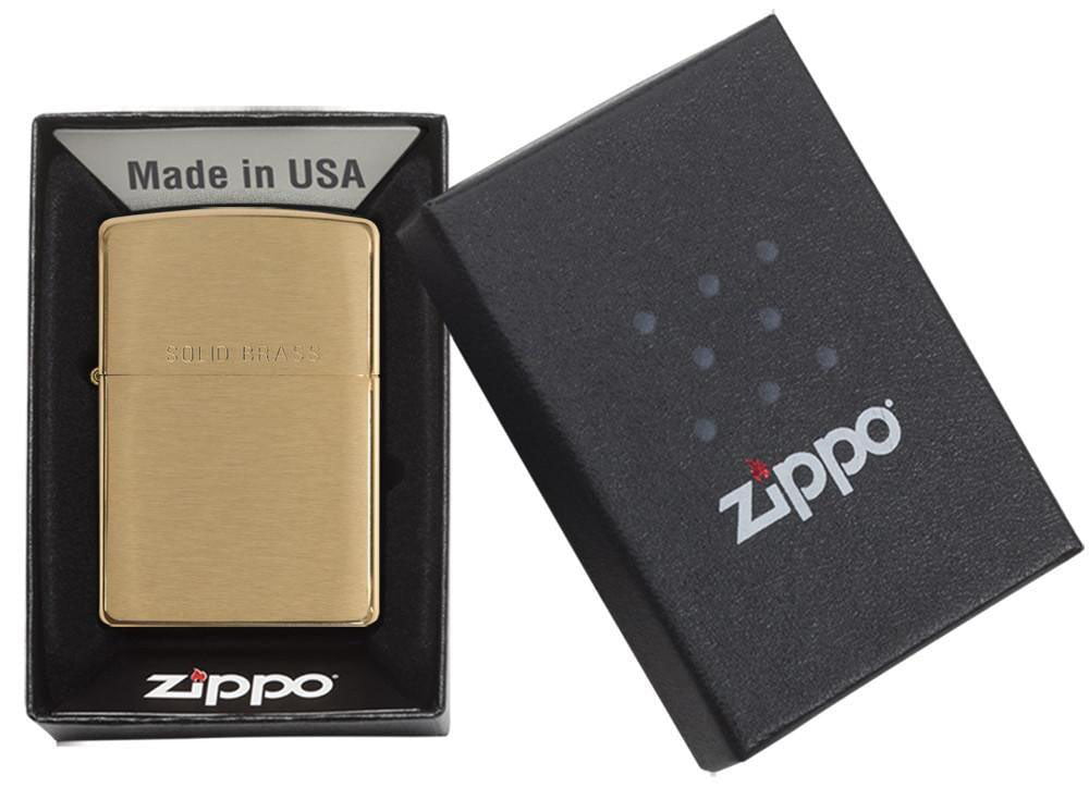 zippo lighter brushed solid brass gift