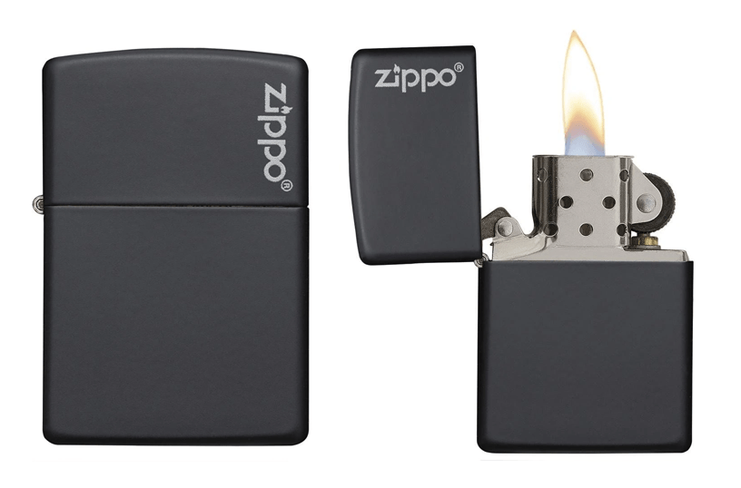 zippo lighter classic matt black logo 2