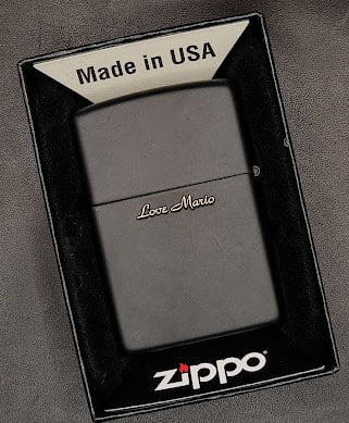 zippo lighter classic matt black logo engraving 3