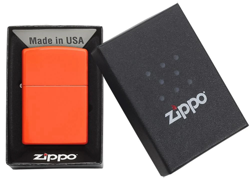zippo lighter classic neon orange gift