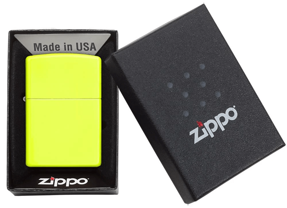 zippo lighter classic neon yellow gift
