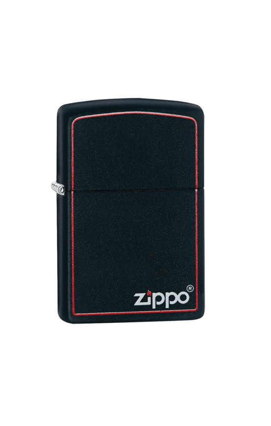 zippo lighter frosted black and red frame 1