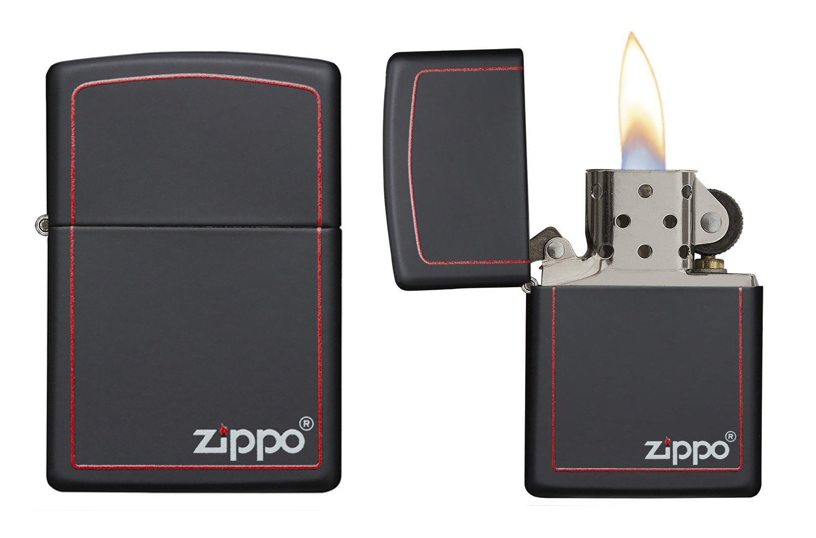 zippo lighter frosted black and red frame 2