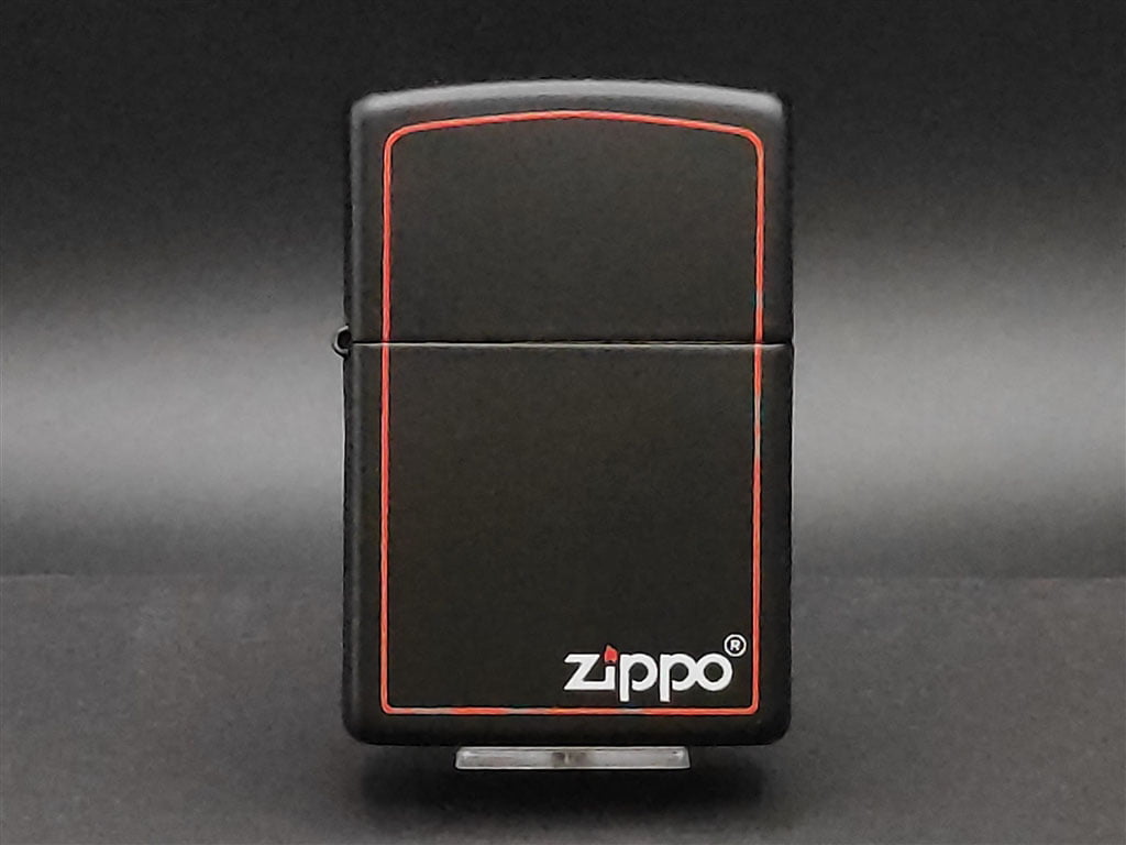 zippo lighter frosted black and red frame 5