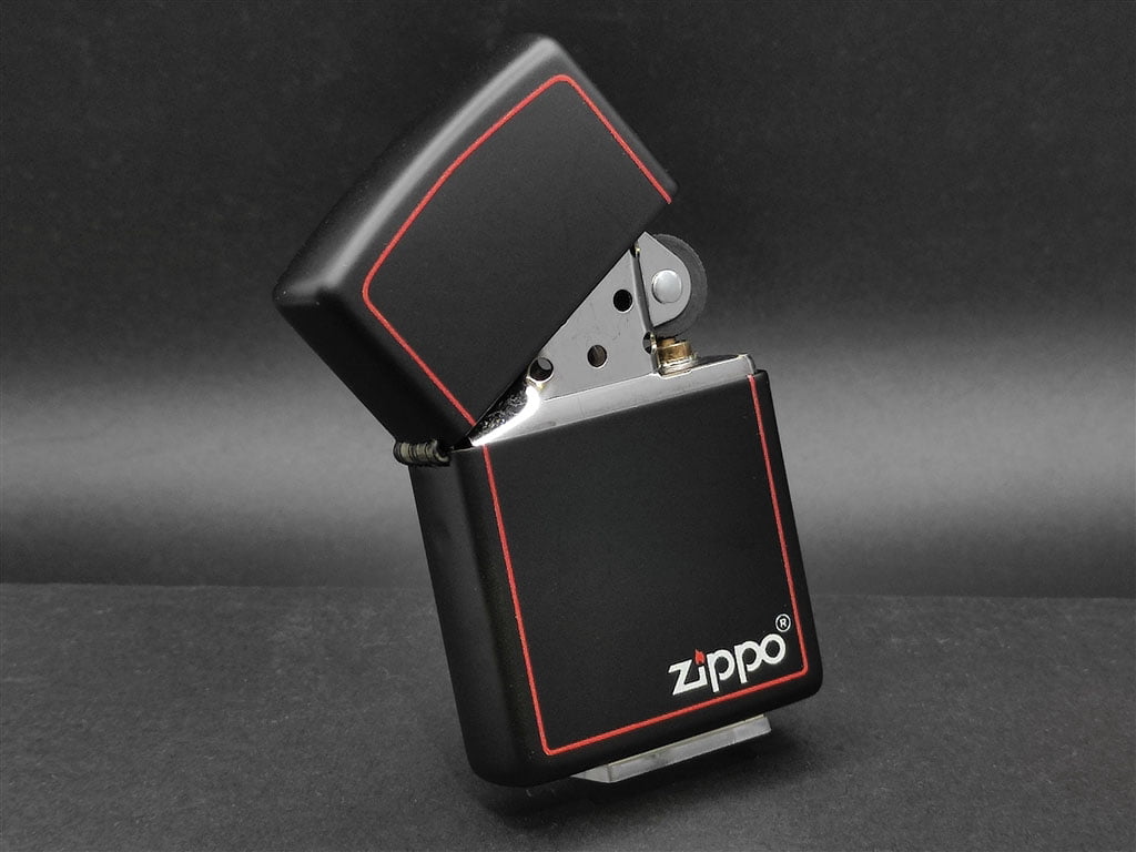 zippo lighter frosted black and red frame 6 1