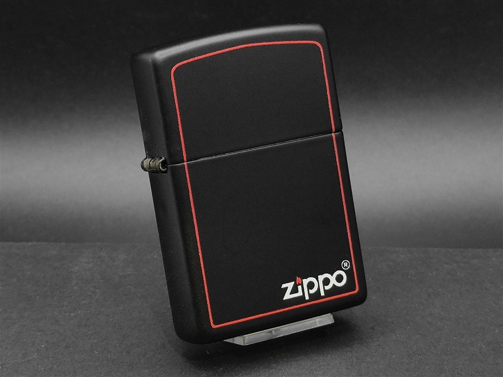 zippo lighter frosted black and red frame 6