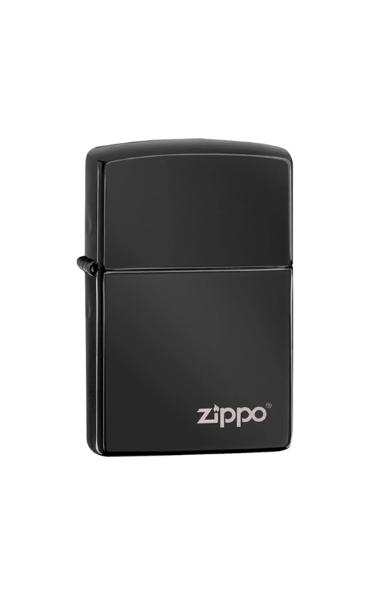 zippo lighter high polish black zippo logo 1