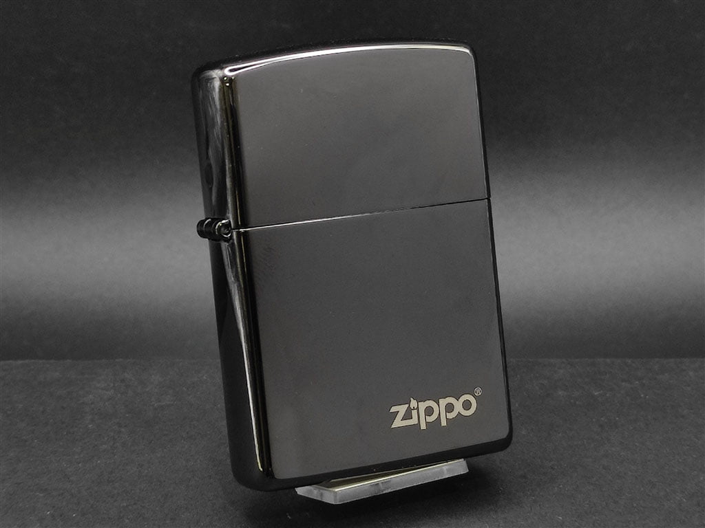 zippo lighter high polish black zippo logo 5