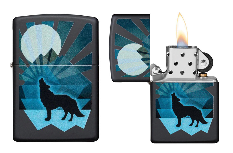 zippo lighter wolf and moon 2