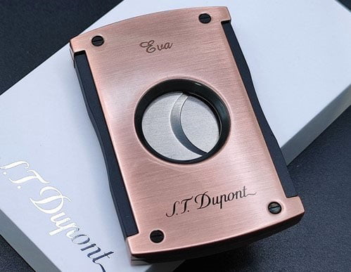 st dupont lighter maxijet frosted copper cigar cutter engraving 1