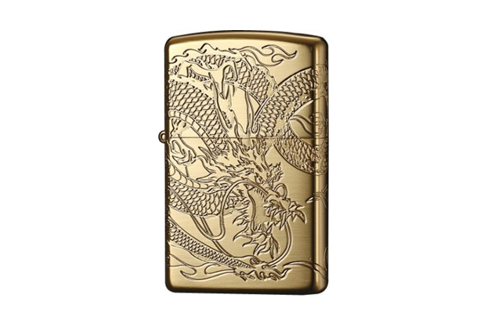 zippo lighter four faced gold dragon 2