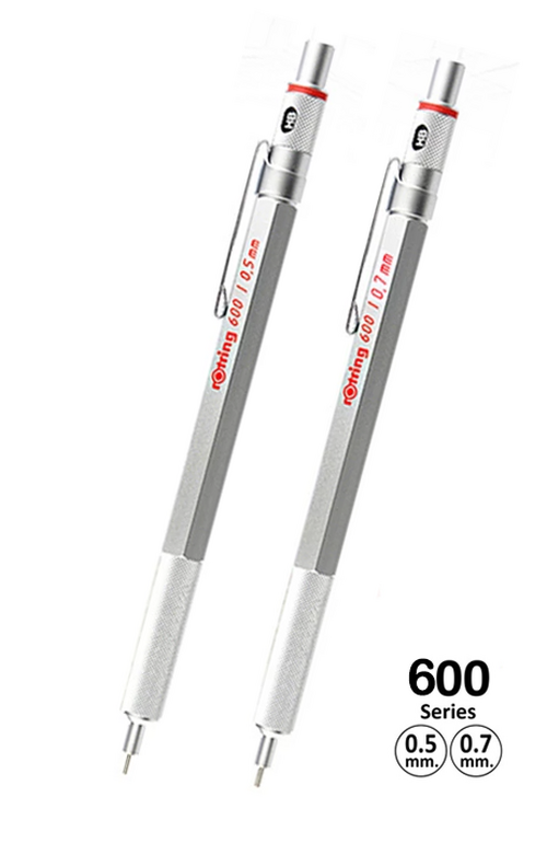 德國 rOtring 600 系列 – 銀色繪圖用自動鉛芯筆