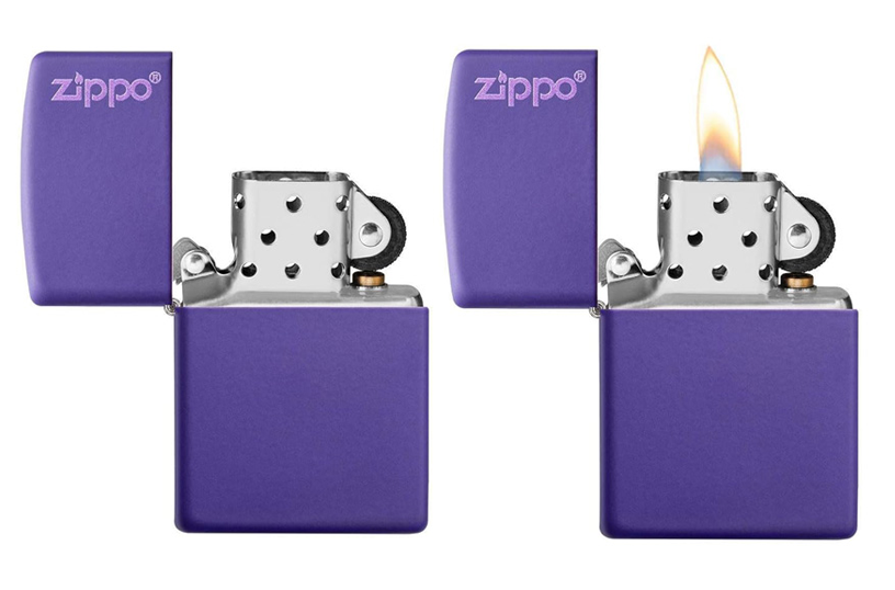 zippo lighter frosted purple 2