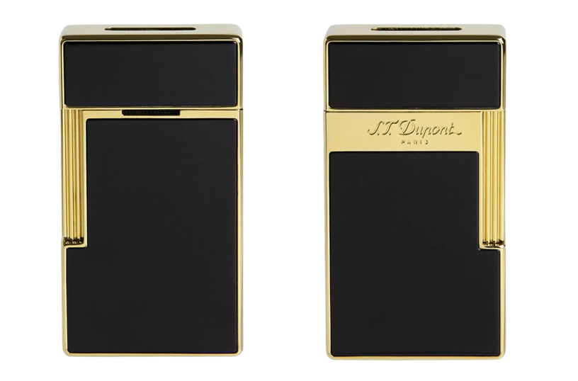 st dupont lighter biggy light black gold 2