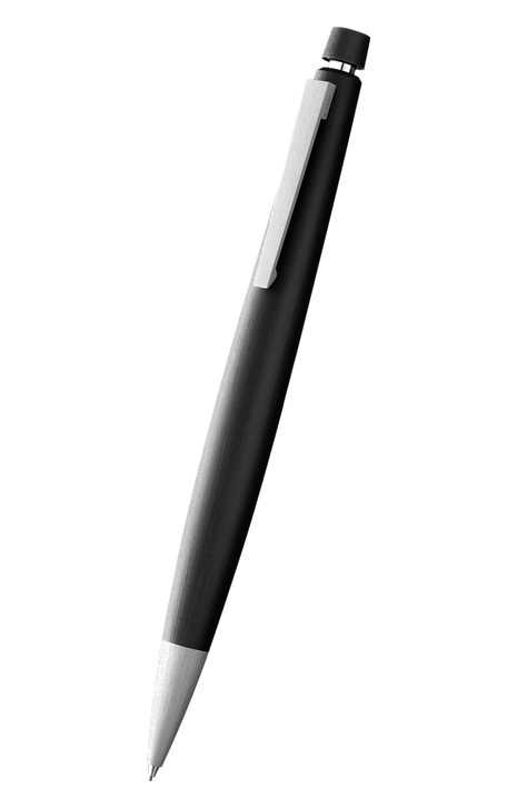 Lamy 2000 系列 – 磨砂黑纖維桿銀夾機械鉛芯筆 (不提供)