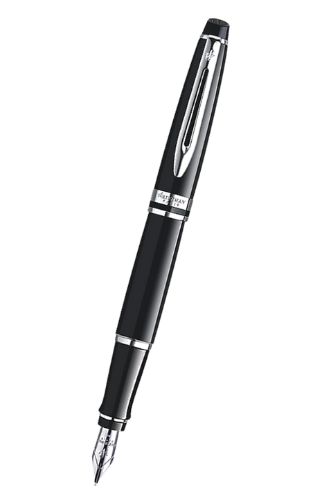 Waterman Expert 系列 – 亮黑銀夾 墨水筆 (F嘴) (S0951740)