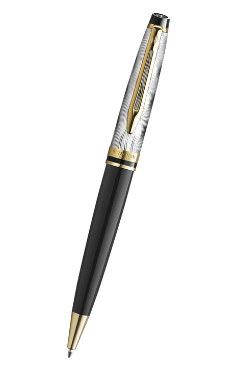 Waterman Expert 系列 – Deluxe Reflection of Paris波浪紋黑杆金夾原子筆 (2200942)