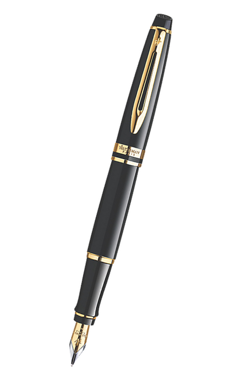 Waterman Expert 系列 – 亮黑鍍23K金夾 墨水筆 (F嘴) (S0951640)