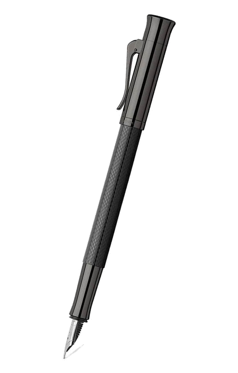 德國 Graf Von Faber Castell Guilloche 系列 – 全黑扭索紋筆杆18K黃金咀墨水筆 (145311)