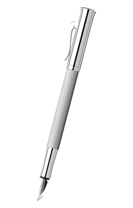 德國 Graf Von Faber Castell Guilloche 系列 – 鍍銠扭索紋筆杆18K黃金咀墨水筆 (146591)