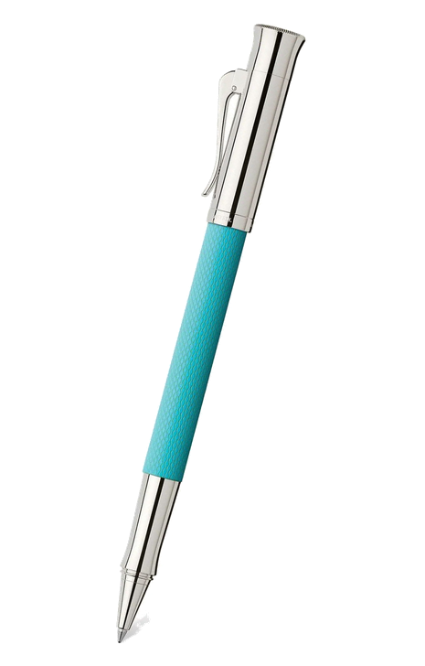 德國 Graf Von Faber Castell Guilloche 系列 – 綠松石色扭索紋鍍銠走珠筆 (146516)