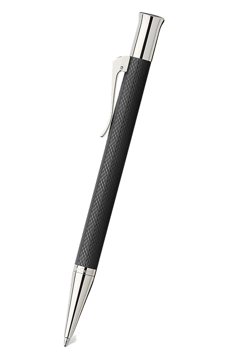 德國 Graf Von Faber Castell Guilloche 系列 – 黑色扭索紋鍍銠原子筆 (146530)