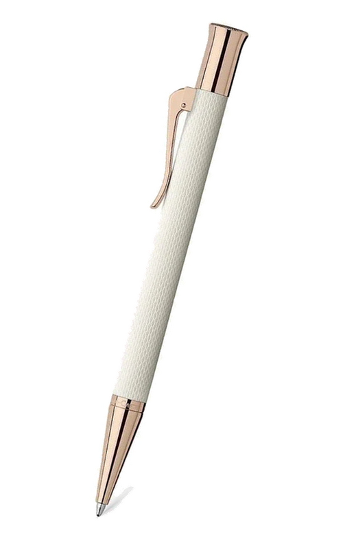 德國 Graf Von Faber Castell Guilloche 系列 – 珍珠白配香檳金扭索紋原子筆 (145347)