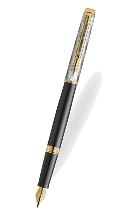 Waterman Hémisphère 系列 – Deluxe Reflection of Paris波浪紋黑杆金夾墨水筆 (2200837)