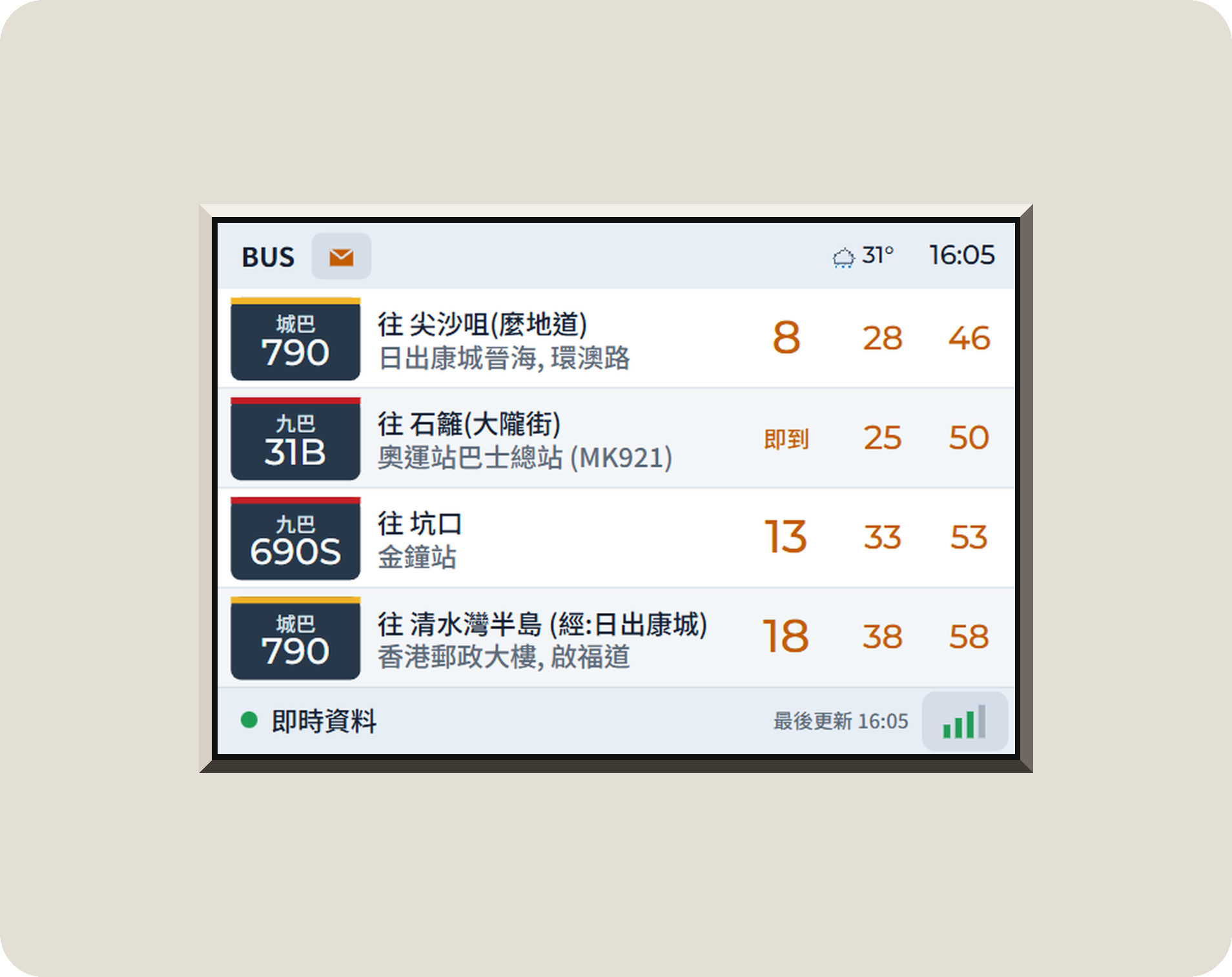 BUS 報站擺設