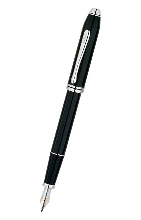 Cross Townsend 系列 – 亮黑銀夾18K金筆咀墨水筆 (AT0045D-39-1-2-1)
