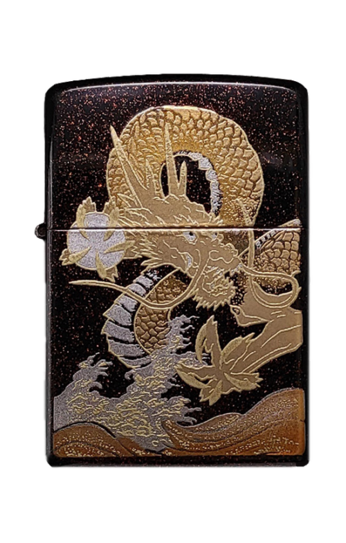 Zippo 日版火機-金粉漆蒔繪龍(1面圖案) J923 (ZPO-ZIPPO-1-J923)