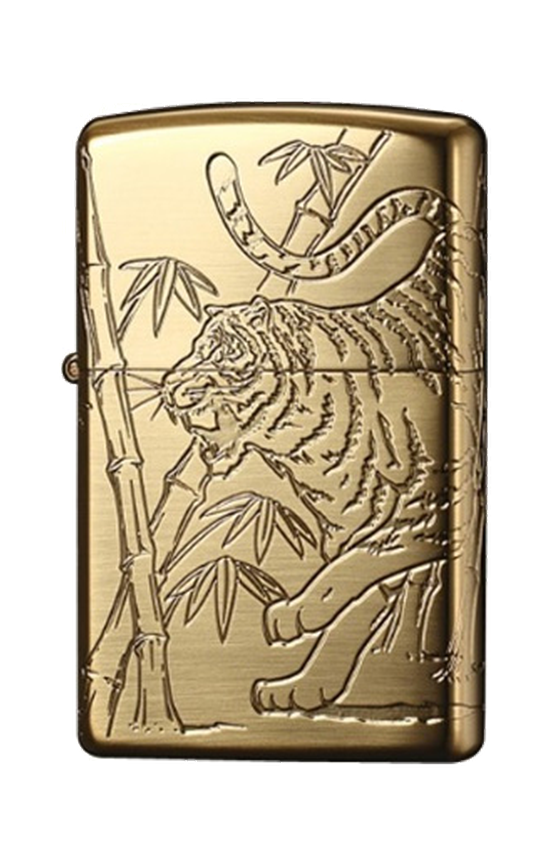 Zippo 日版火機-金色龍驤虎視之虎(4面圖案) J305 (ZPO-ZIPPO-4-J305)