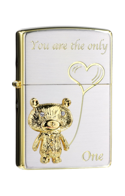 Zippo 日版火機 – Heart & Bear 永恆的唯一 (銀金) (ZPO-ZBT-3-165A)