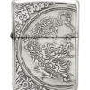 Zippo 日版火機 – 五面祥雲雕刻 銀黑 (ZPO-ZBT-3-33C)