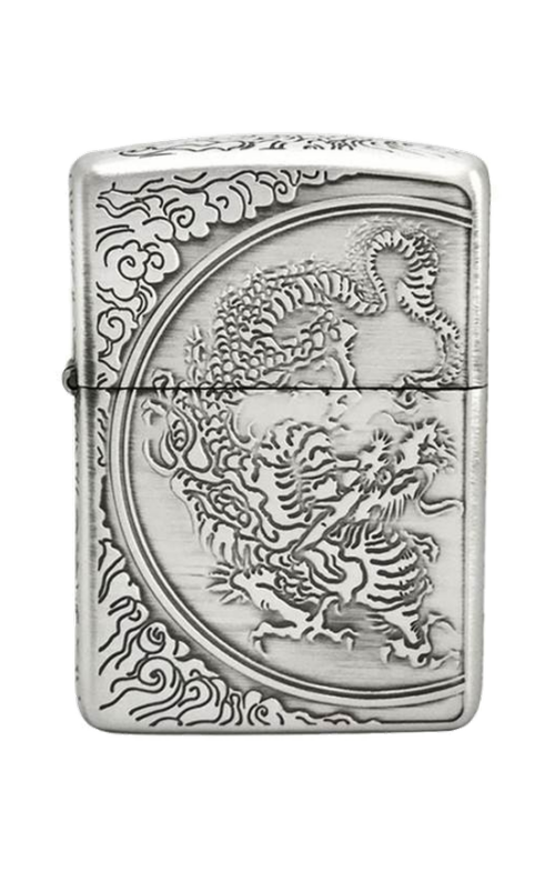 Zippo 日版火機 – 五面祥雲雕刻 銀黑 (ZPO-ZBT-3-33C)