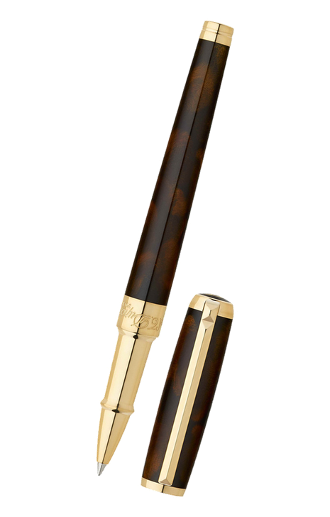 S.T. Dupont Line D 系列 – 天然漆Atelier Brown琥珀紋走珠筆 (412713)