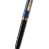 Pelikan Souverän 系列 – 600型珍貴賽璐珞藍色條紋配黑杆鍍24K黃金夾原子筆 (PLK-SUV600-BLU-GT-BP)