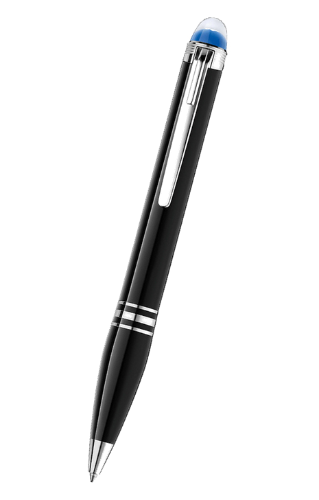 Mont Blanc 萬寶龍 Starwalker 系列 - 藍色星球黑身鉑金夾原子筆 (118848)